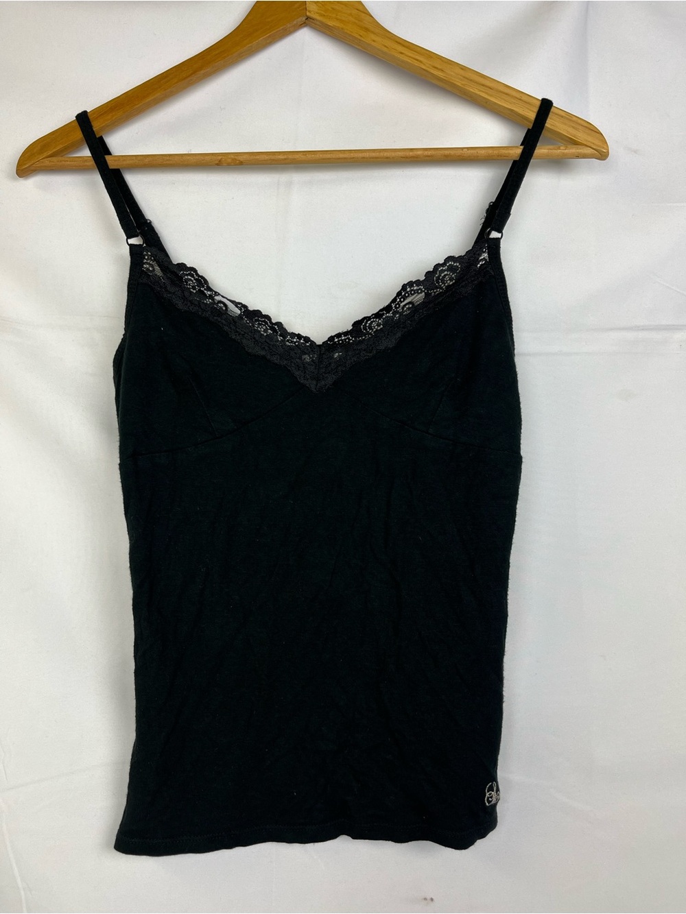 Vintage Y2K South Pole Cami‎ Top Lace Trim Black Size S